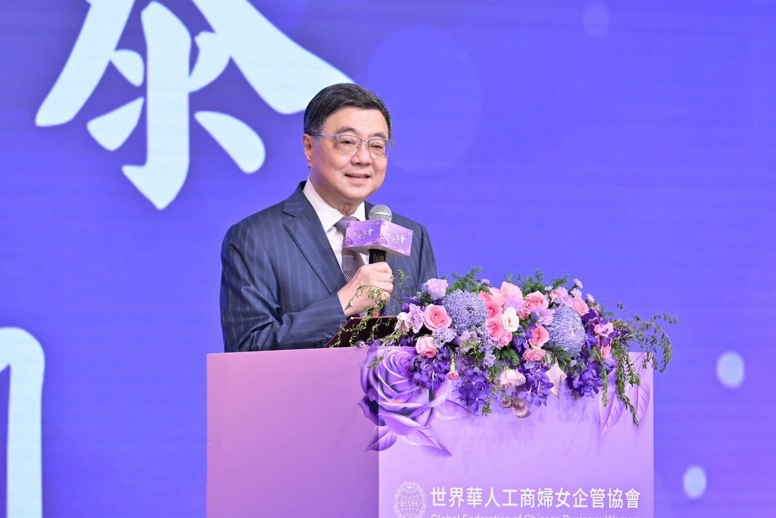 卓榮泰出席世華總會2026年世界年會總會長交接典禮，圖片來源／行政院，10月16日。