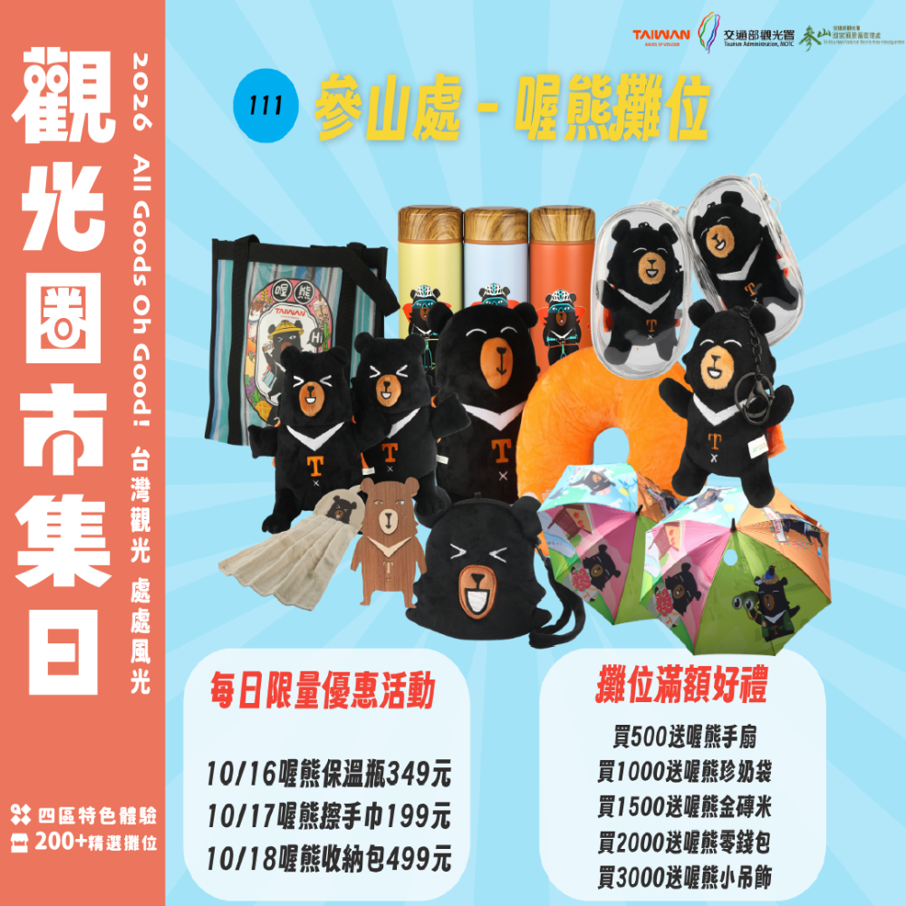 觀光圈市集日喔熊商品官方宣傳圖